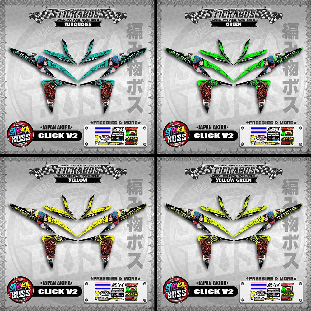 CLICK V2 STICKER DECALS ( JAPAN AKIRA )【WITH FREEBIES】