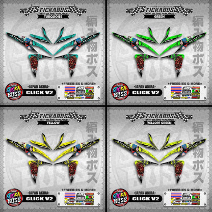 CLICK V2 STICKER DECALS ( JAPAN AKIRA )【WITH FREEBIES】