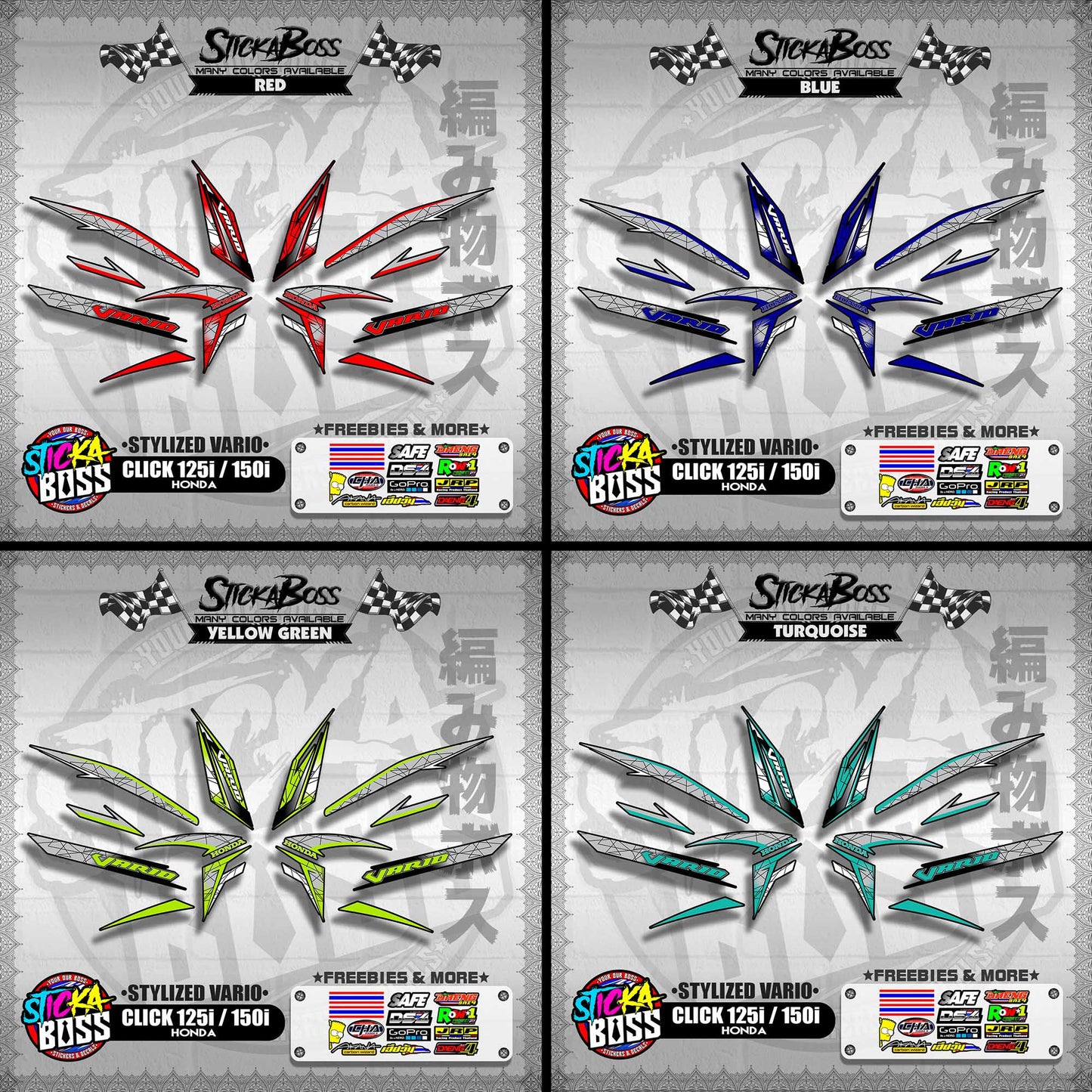 CLICK 125i / 150i V2 DECALS ( STYLIZED VARIO )【WITH FREEBIES】