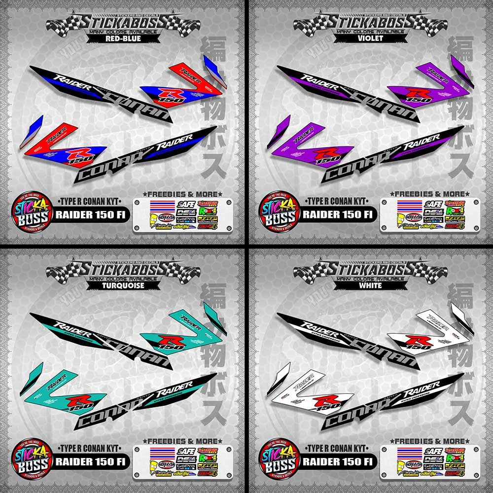 RAIDER 150 FI DECALS ( TYPE R CONAN KYT ) 【WITH FREEBIES】