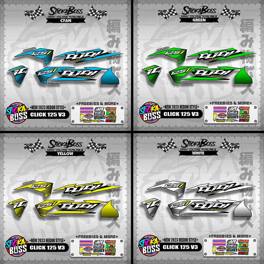 CLICK 125 V3 DECALS ( NEW 2023 HEDON STYLE )【WITH FREEBIES】