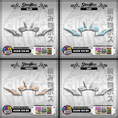 CLICK 125 V3 DECALS ( FOR WHITE NEW VARIO VRD16 ) [ PREMIUM GLOSSY LAMINATED ]【WITH FREEBIES】