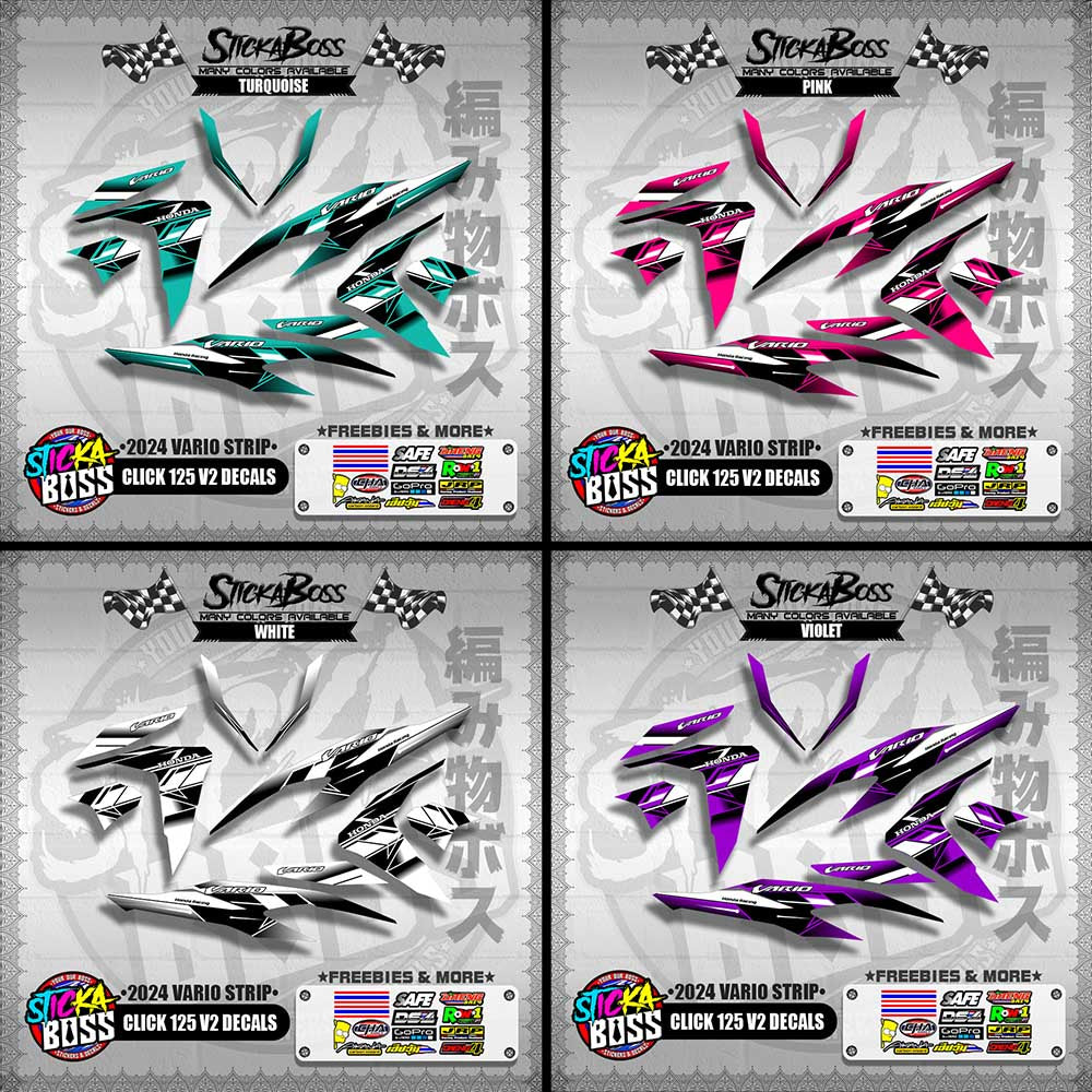 CLICK 125 V2 DECALS ( 2024 VARIO STRIP )【WITH FREEBIES】