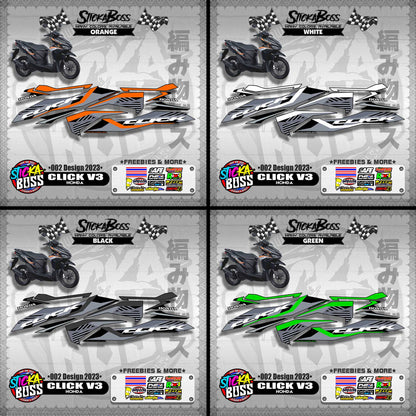 CLICK 125 / 150 V3 DECALS ( 002 DESIGN 2023 )【WITH FREEBIES】