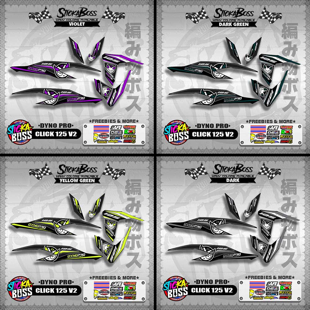 CLICK 125 V2 DECALS ( DYNO PRO )【WITH FREEBIES】