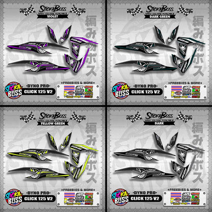 CLICK 125 V2 DECALS ( DYNO PRO )【WITH FREEBIES】