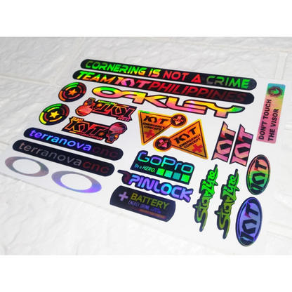 【HOLOGRAM】KYT HELMET VISOR STICKERS (KYT ver1) (Premium Glossy Laminated)【HOLOGRAPHIC】
