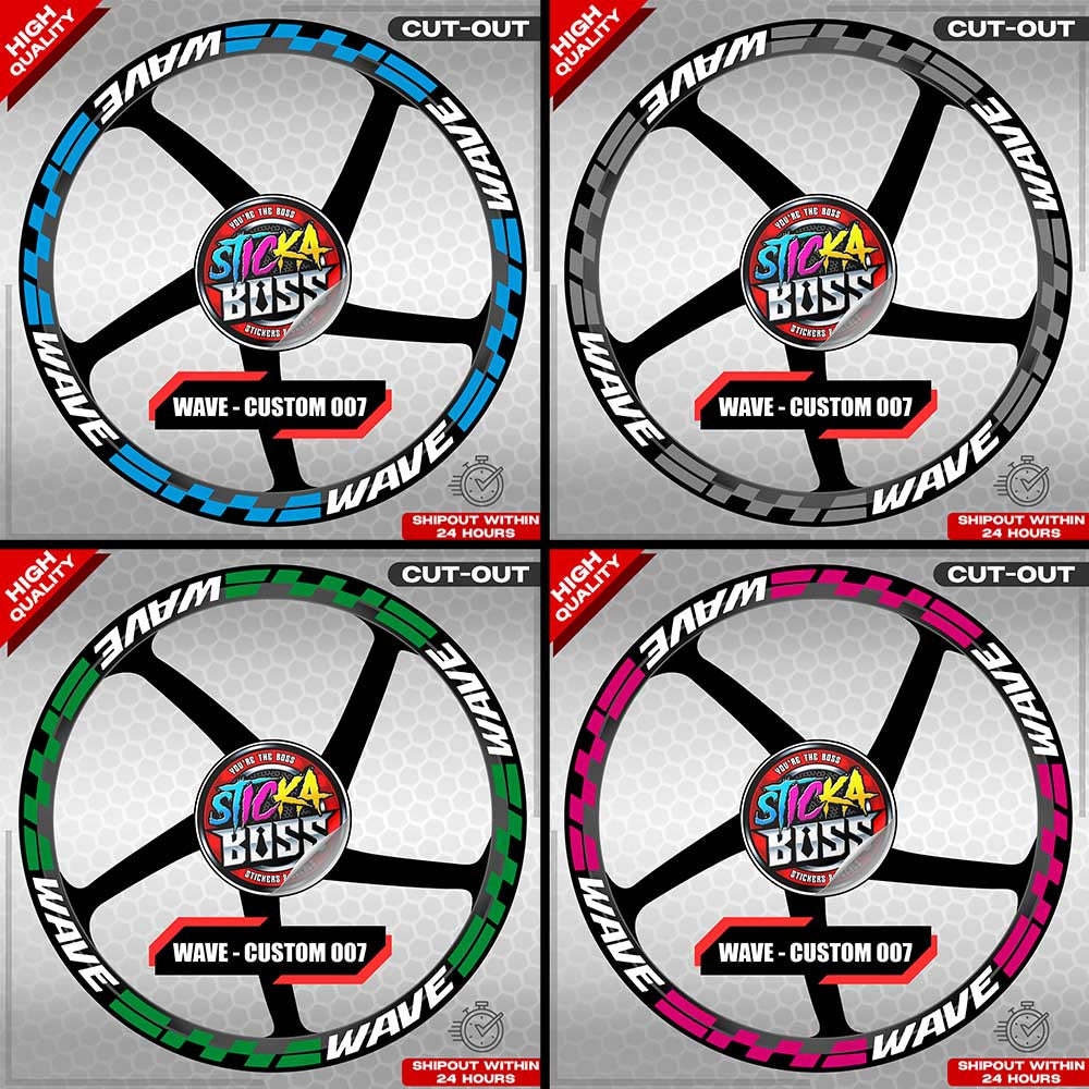 WAVE 110 / 125 MAG STICKER SET ( 2 MAGS ) - CUSTOM 007 | VINYL WATERPROOF CUT-OUT DECALS