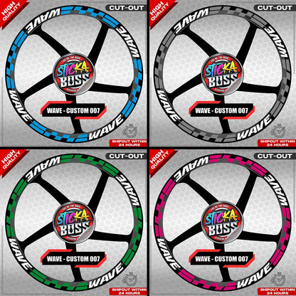 WAVE 110 / 125 MAG STICKER SET ( 2 MAGS ) - CUSTOM 007 | VINYL WATERPROOF CUT-OUT DECALS