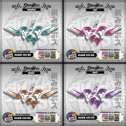 CLICK 125 V3 DECALS ( FOR WHITE HAYABUSA JDM )【WITH FREEBIES】