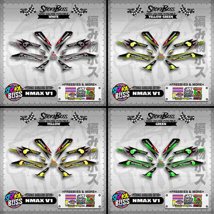 NMAX V1 DECALS ( PETRONAS BARRACUDA EDITION )【WITH FREEBIES】