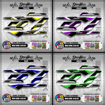 MIO SOUL 125i GT DECALS ( LINE STREAK )【WITH FREEBIES】