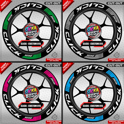 CLICK 125 MAG STICKER SET ( 2 MAGS ) - CUSTOM 015 | VINYL WATERPROOF CUT-OUT DECALS