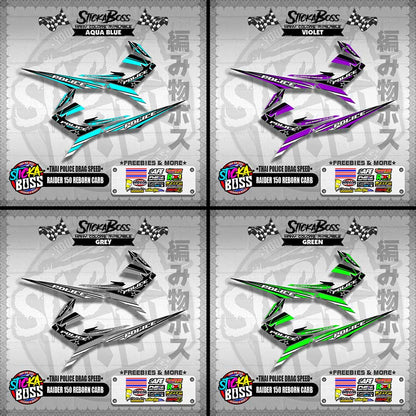 RAIDER 150 REBORN CARB DECALS ( THAI POLICE DRAG SPEED )【WITH FREEBIES】