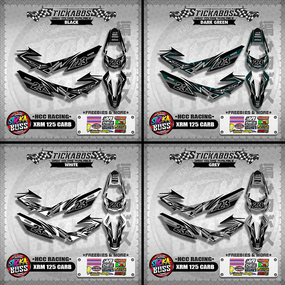 XRM 125 CARB STICKER FULL DECALS ( HCC RACING )【WITH FREEBIES】