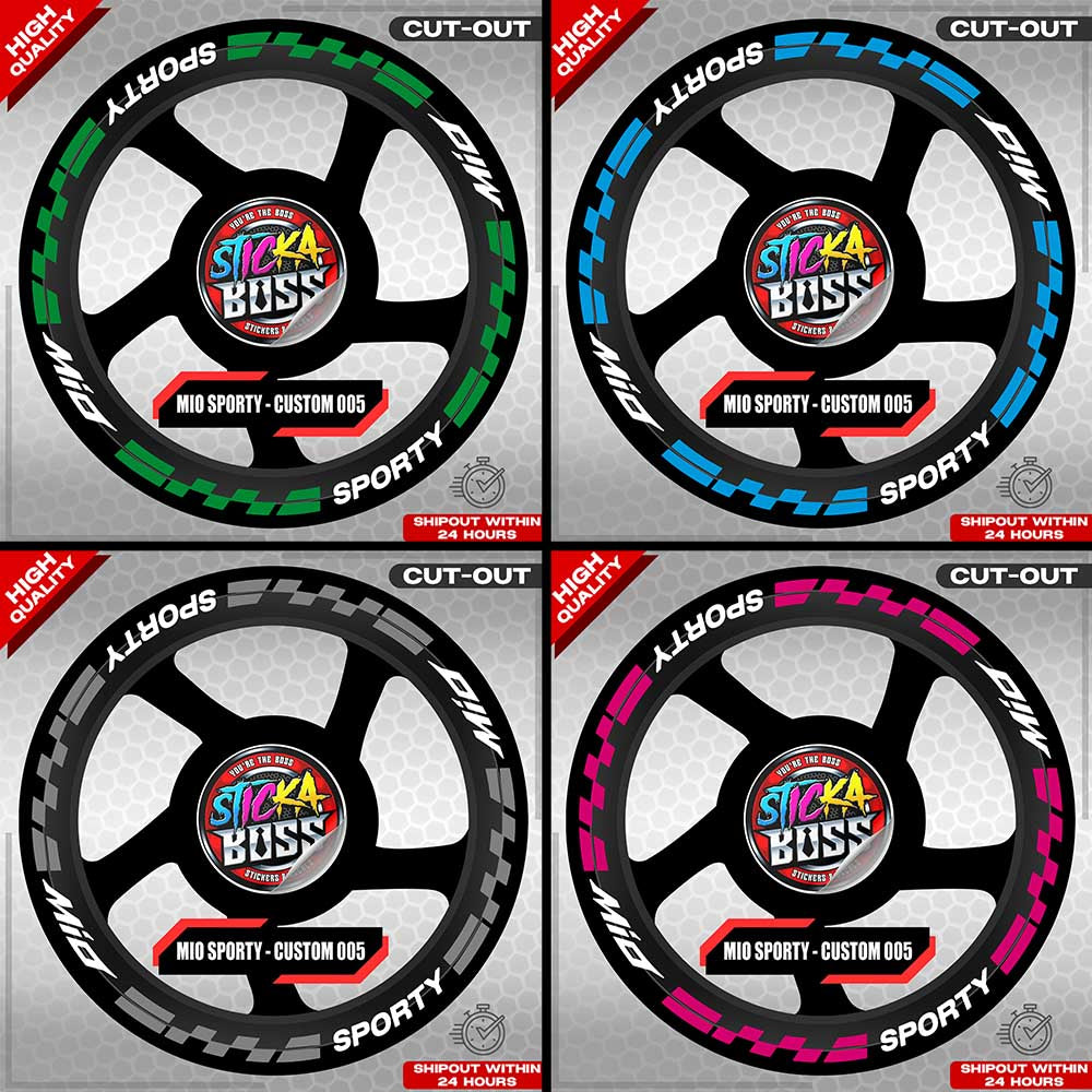 MIO SPORTY MAG STICKER SET ( 2 MAGS ) - CUSTOM 005 | VINYL WATERPROOF CUT-OUT DECALS
