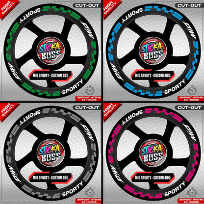 MIO SPORTY MAG STICKER SET ( 2 MAGS ) - CUSTOM 005 | VINYL WATERPROOF CUT-OUT DECALS