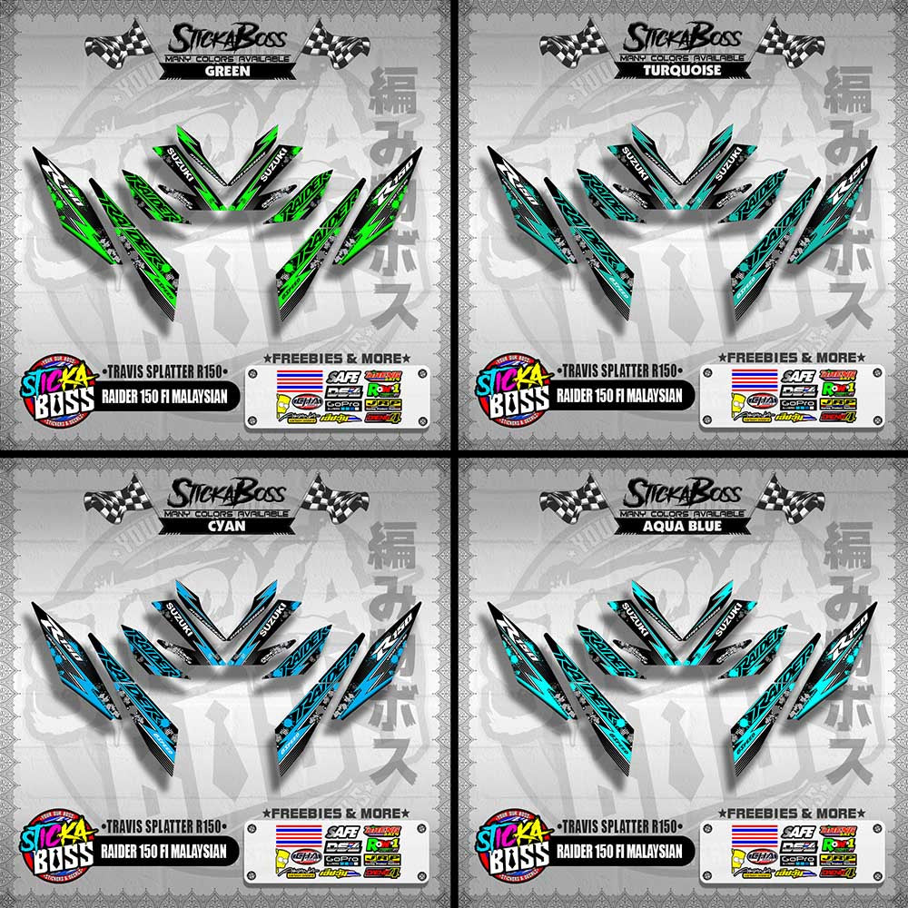 RAIDER 150 FI MALAYSIAN DECALS ( TRAVIS SPLATTER R150 )【WITH FREEBIES】