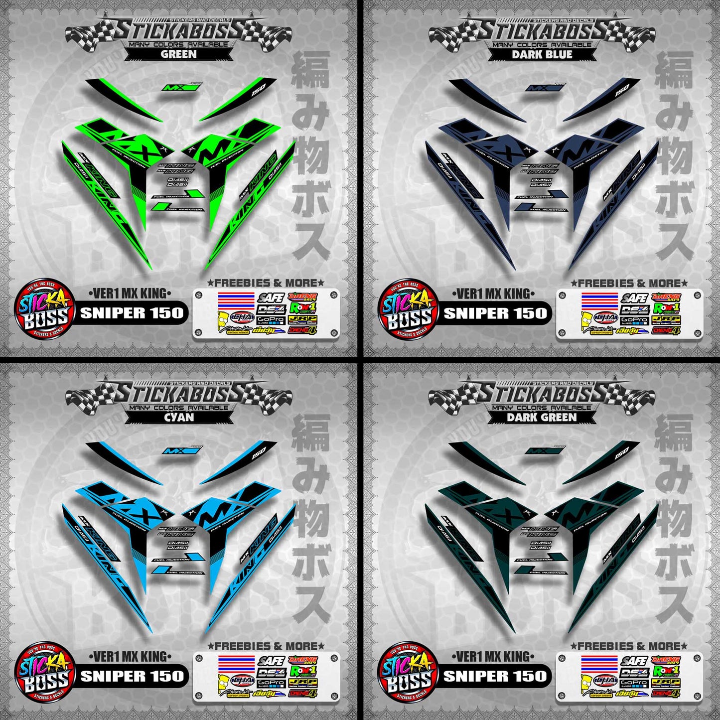 SNIPER 150 DECALS ( VER1 MX KING )【WITH FREEBIES】MALAYSIAN CONCEPT/Y15ZR/EXCITER 150