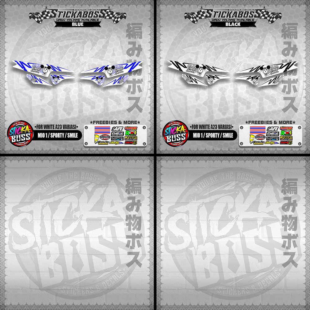 MIO 1 / SPORTY / SMILE INDO STICKER DECALS ( FOR WHITE A23 VARIASI) 【WITH FREEBIES】