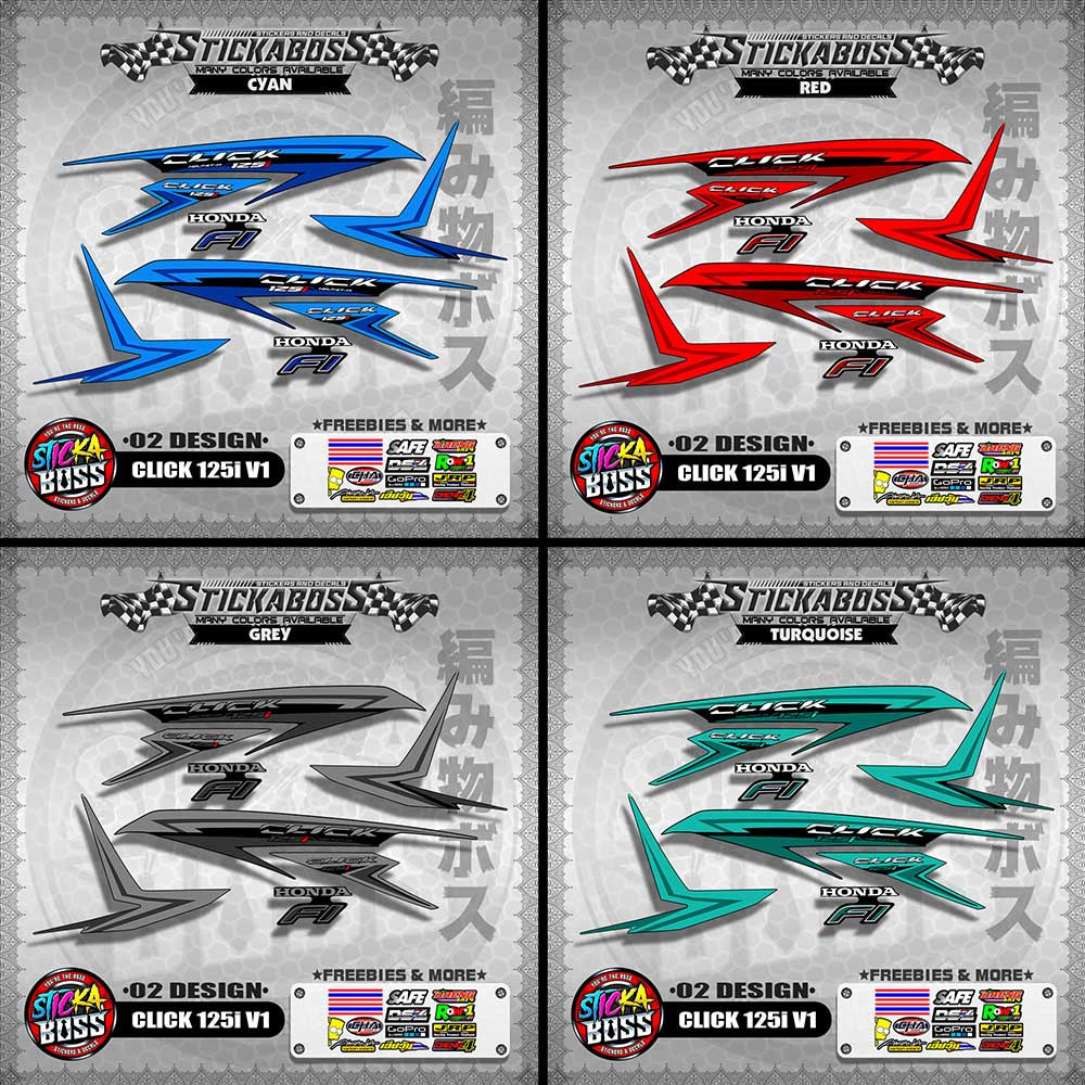CLICK 125I V1 STOCK DECALS ( 02 DESIGN )【WITH FREEBIES】