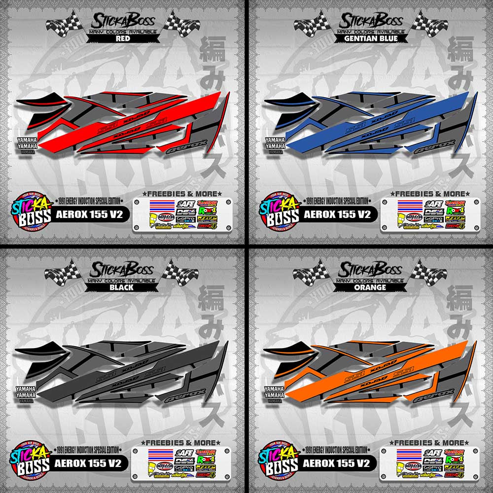 AEROX 155 V2 DECALS ( 1991 ENERGY INDUCTION SPECIAL EDITION )【WITH FREEBIES】