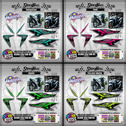 CLICK 125 / 150 V2 DECALS ( MALAYSIAN CONCEPT 01 )【WITH FREEBIES】
