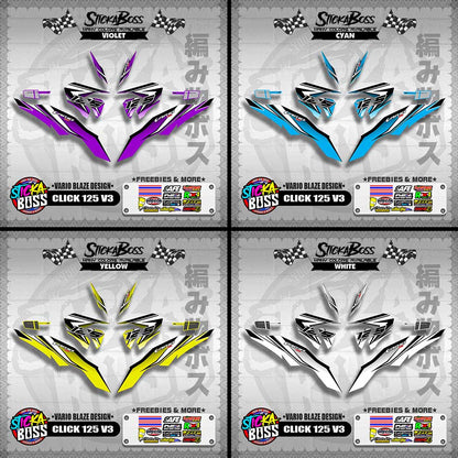 CLICK 125 V3 DECALS ( VARIO BLAZE DESIGN )【WITH FREEBIES】
