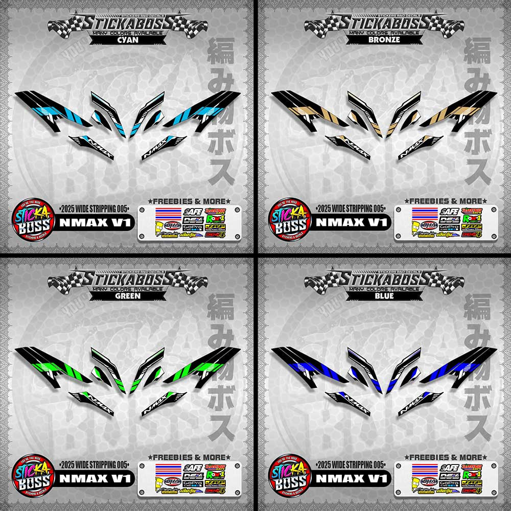 NMAX V1 INDO STICKER DECALS ( 2025 WIDE STRIPPING 005 )【WITH FREEBIES】