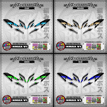 NMAX V1 INDO STICKER DECALS ( 2025 WIDE STRIPPING 005 )【WITH FREEBIES】
