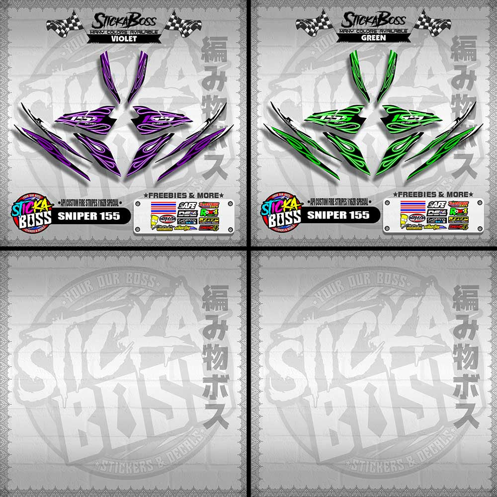 SNIPER 155 DECALS ( API CUSTOM FIRE STRIPES Y16ZR SPECIAL )【WITH FREEBIES】