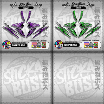 SNIPER 155 DECALS ( API CUSTOM FIRE STRIPES Y16ZR SPECIAL )【WITH FREEBIES】