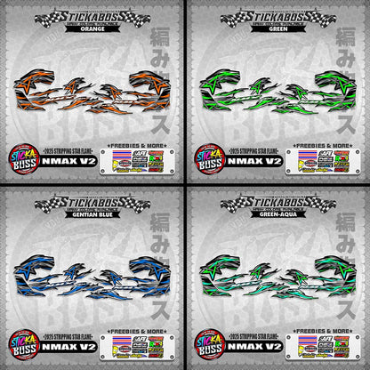 NMAX V2 STICKER DECALS ( 2025 STRIPPING STAR FLAME )【WITH FREEBIES】