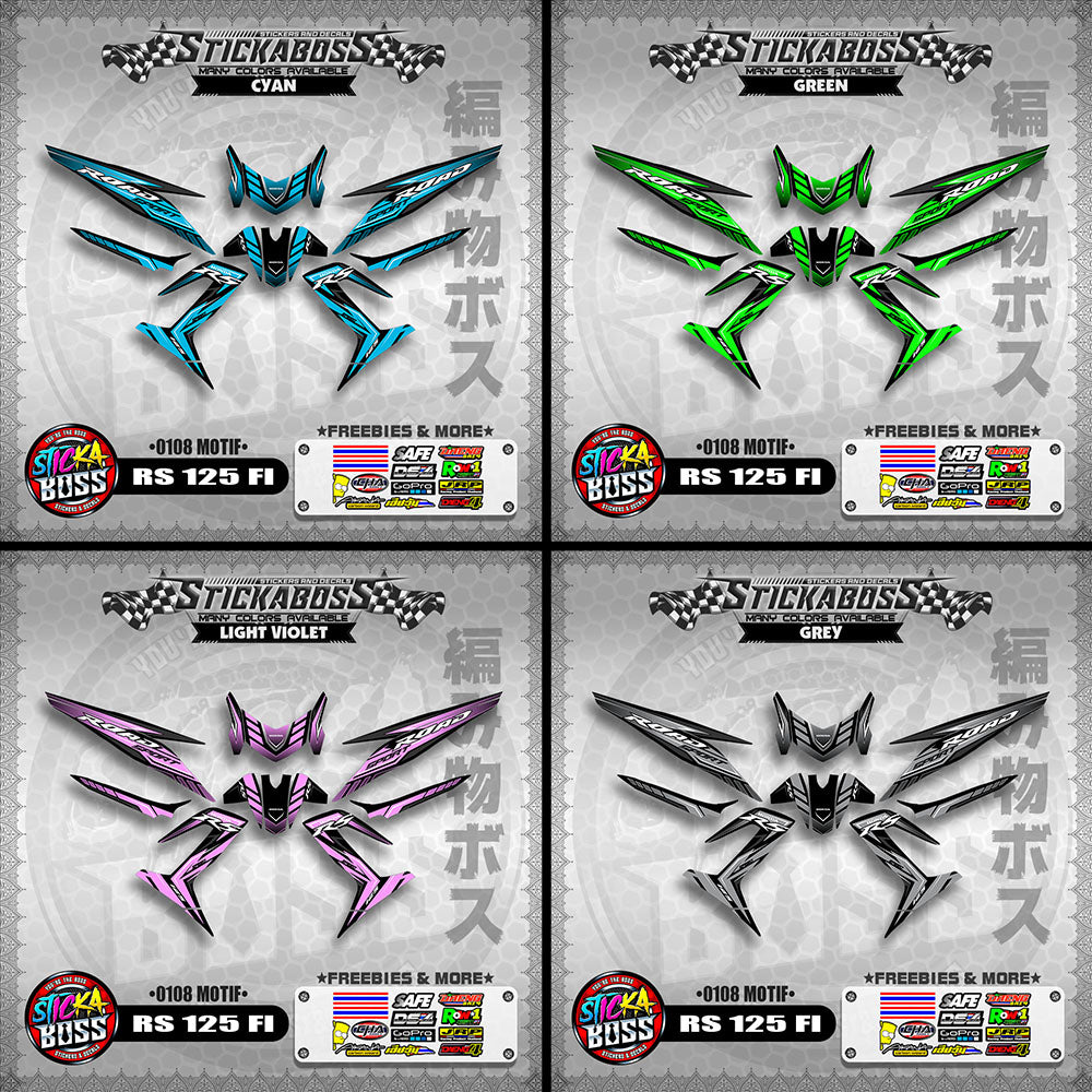 RS 125 FI DECALS ( 0108 MOTIF )【WITH FREEBIES】