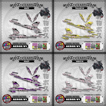 AEROX V1 STICKER DECALS ( SAKURA INSPIRED )【WITH FREEBIES】