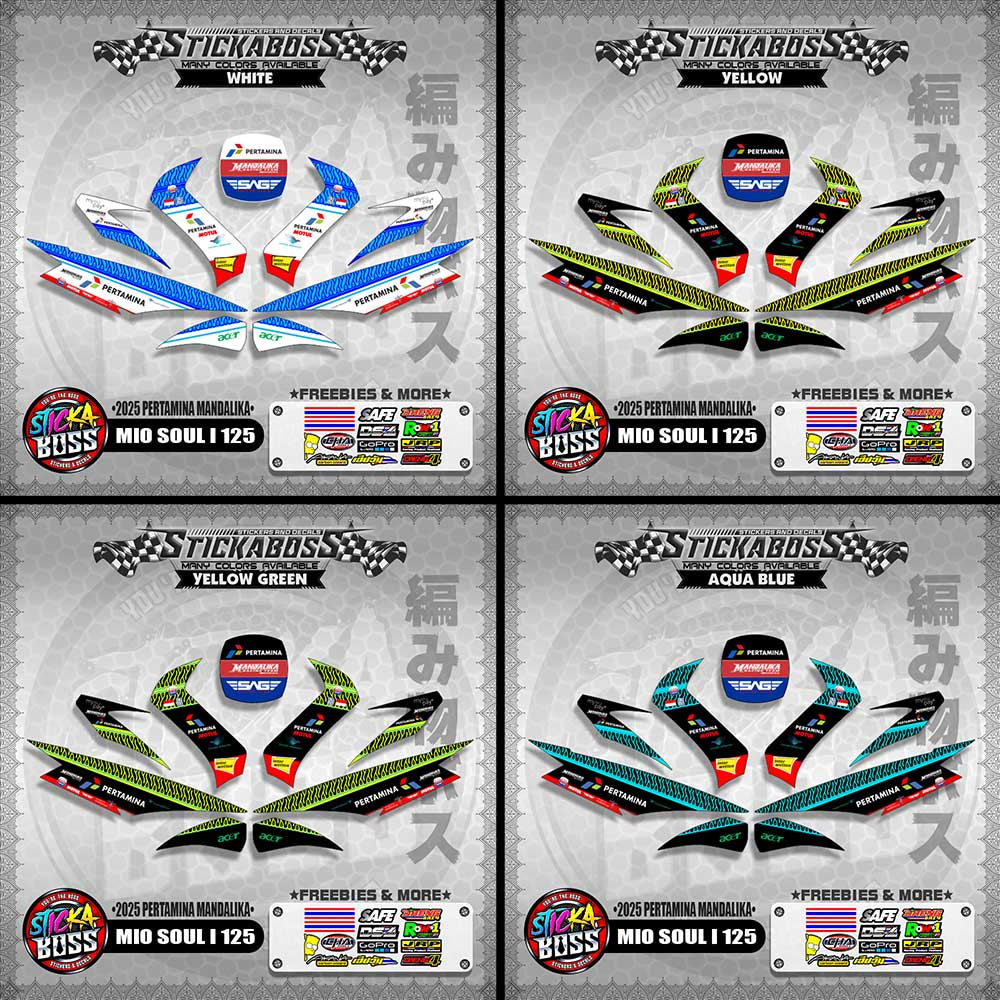 MIO SOUL I 125 STICKER DECALS ( 2025 PERTAMINA MANDALIKA )【WITH FREEBIES】