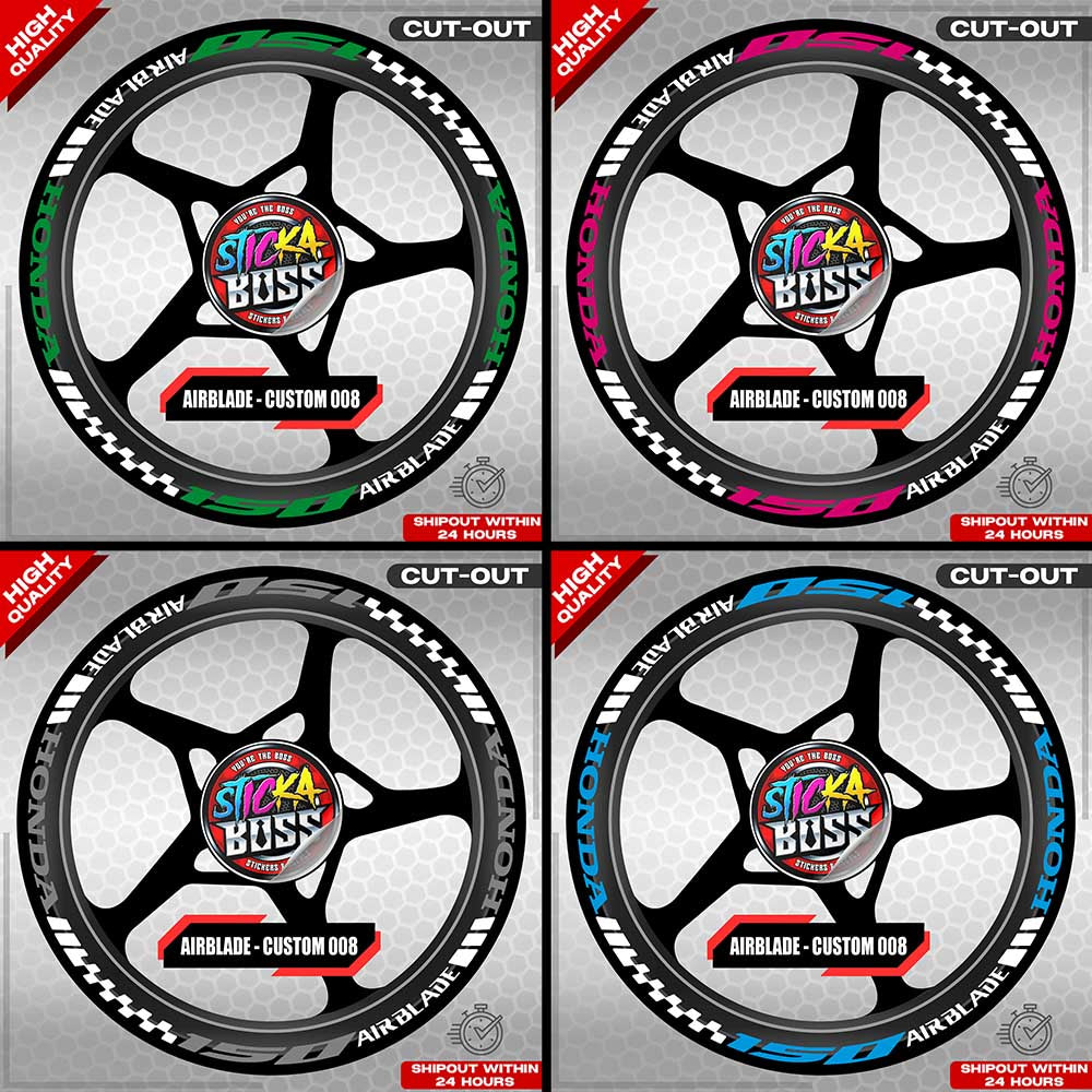 AIRBLADE 150 / 160 MAG STICKER SET ( 2 MAGS ) - CUSTOM 008 | VINYL WATERPROOF CUT-OUT DECALS