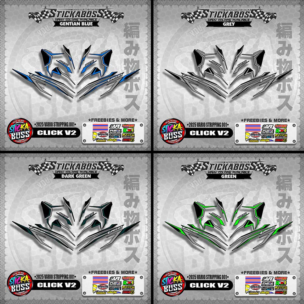 CLICK V2 STICKER DECALS ( 2025 VARIO STRIPPING 001 )【WITH FREEBIES】