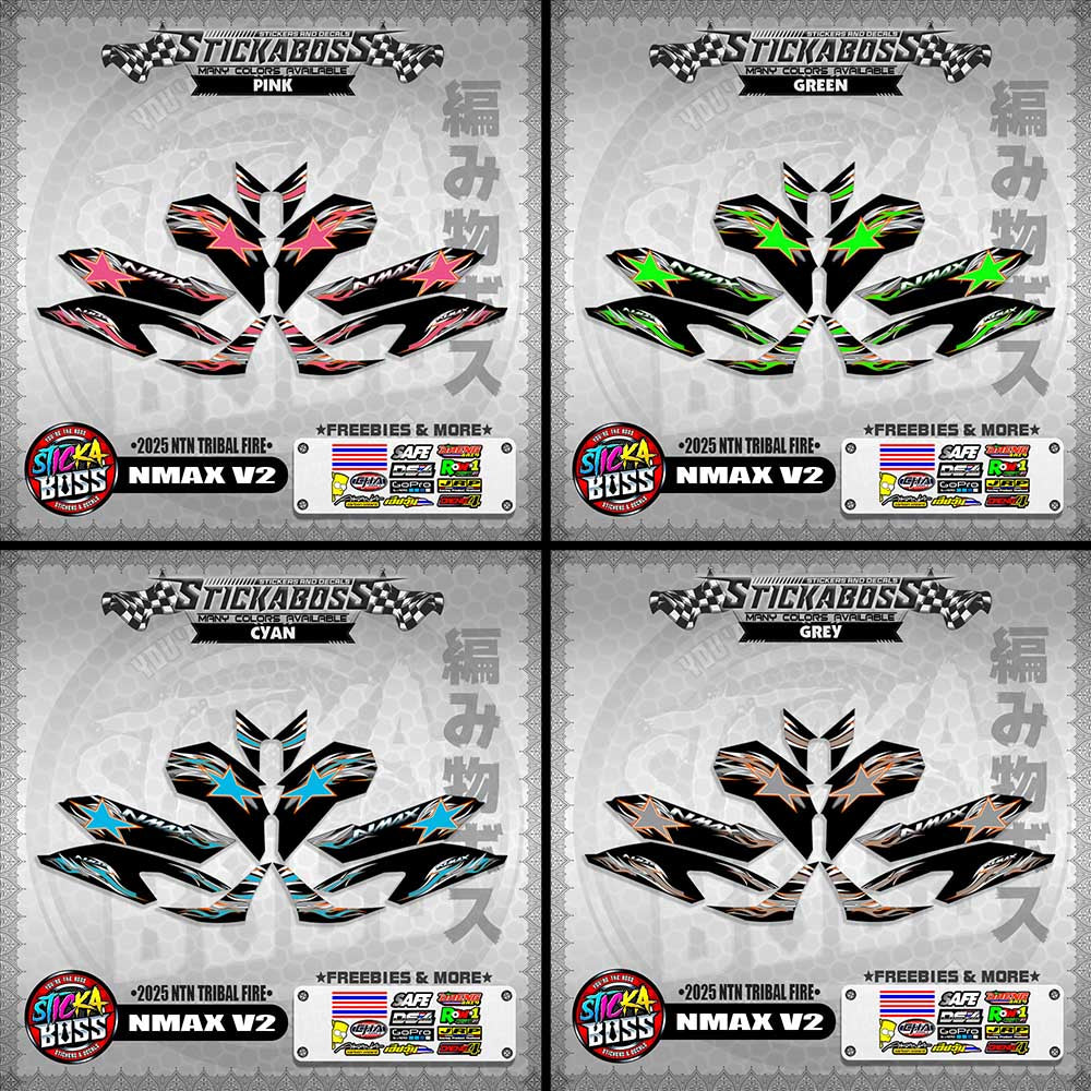 NMAX V2 STICKER DECALS ( 2025 NTN TRIBAL FIRE )【WITH FREEBIES】