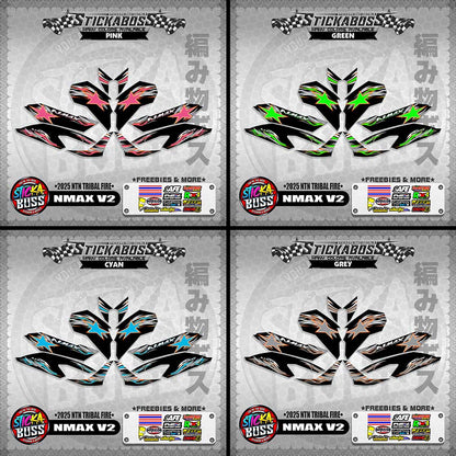 NMAX V2 STICKER DECALS ( 2025 NTN TRIBAL FIRE )【WITH FREEBIES】