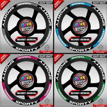 MIO SPORTY MAG STICKER SET ( 2 MAGS ) - CUSTOM 004 | VINYL WATERPROOF CUT-OUT DECALS