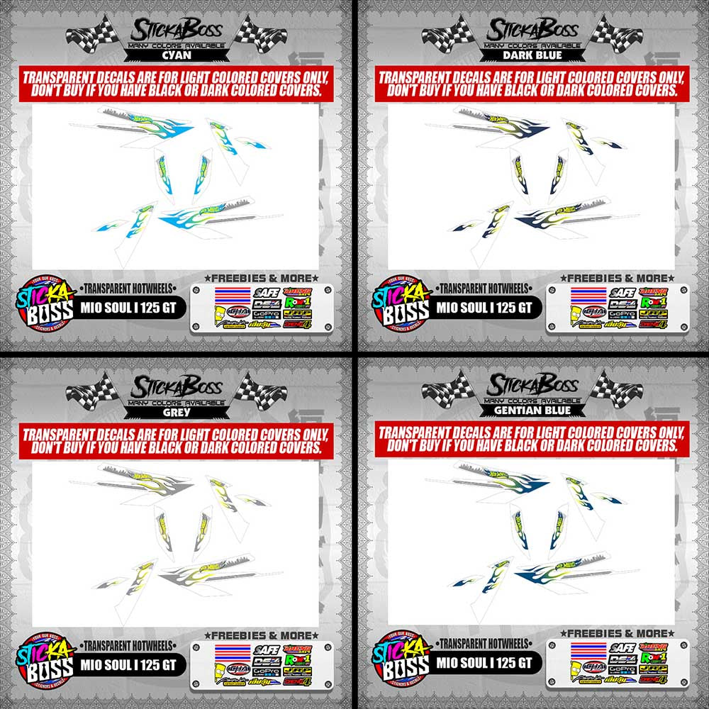 MIO SOUL I 125 GT DECALS ( TRANSPARENT HOTWHEELS )【WITH FREEBIES】