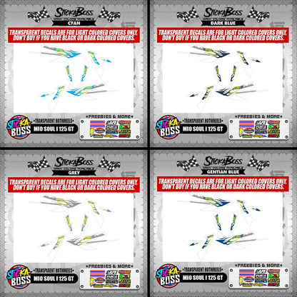 MIO SOUL I 125 GT DECALS ( TRANSPARENT HOTWHEELS )【WITH FREEBIES】