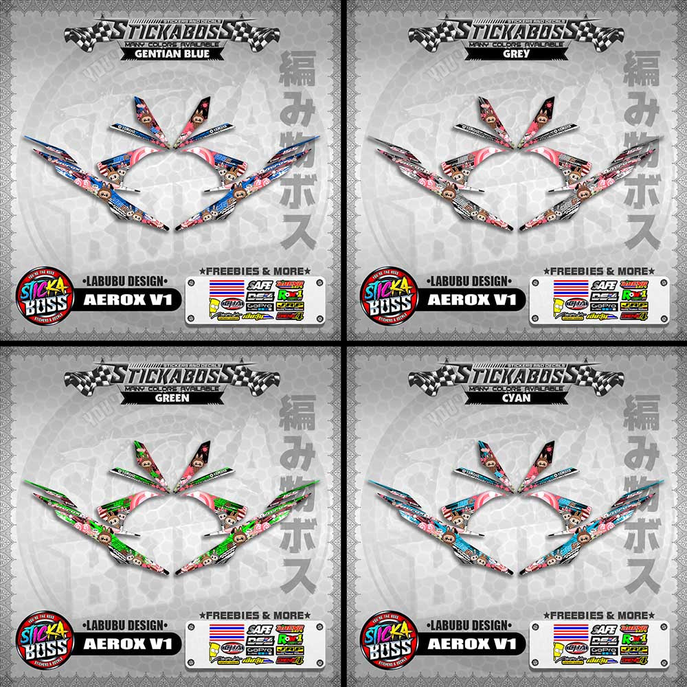 AEROX V1 STICKER DECALS ( LABUBU DESIGN )【WITH FREEBIES】