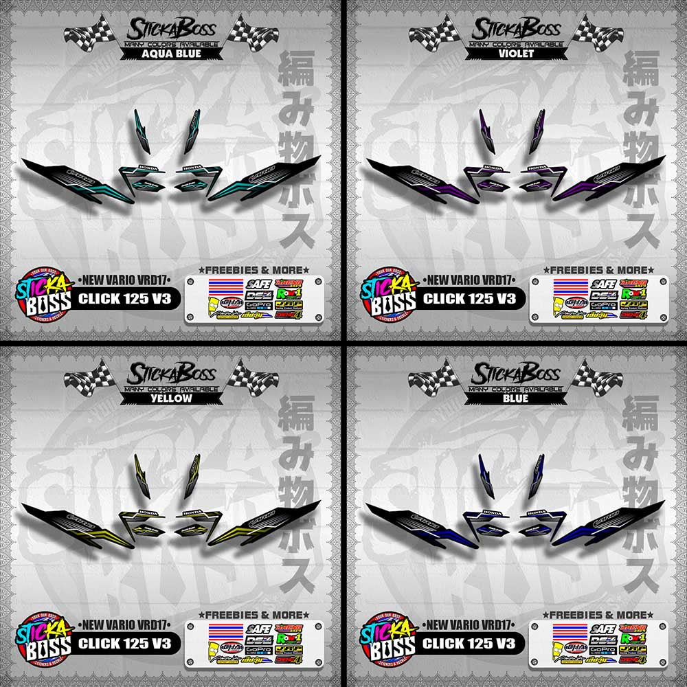 CLICK 125 V3 DECALS ( NEW VARIO VRD17 ) [PREMIUM GLOSSY LAMINATED ]【WITH FREEBIES】