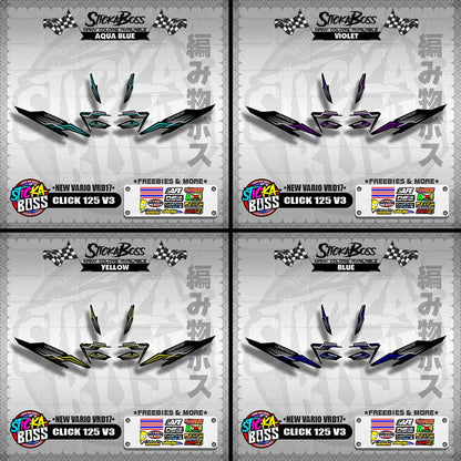 CLICK 125 V3 DECALS ( NEW VARIO VRD17 ) [PREMIUM GLOSSY LAMINATED ]【WITH FREEBIES】