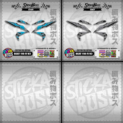 BEAT 110 FI V2 DECALS ( CUSTOM FIRE EDITION )【WITH FREEBIES】