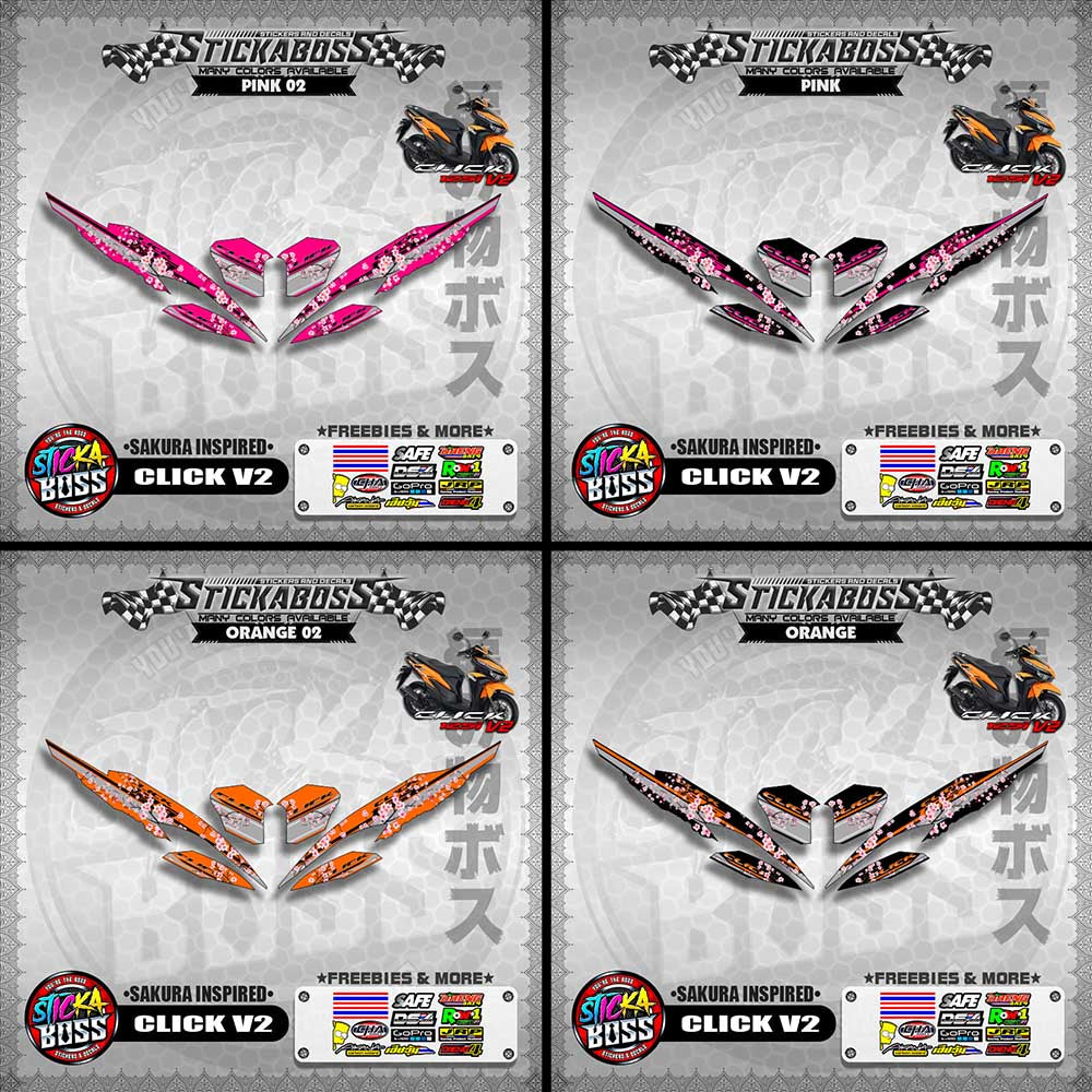 CLICK V2 STICKER DECALS ( SAKURA INSPIRED )【WITH FREEBIES】