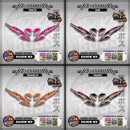 CLICK V2 STICKER DECALS ( SAKURA INSPIRED )【WITH FREEBIES】
