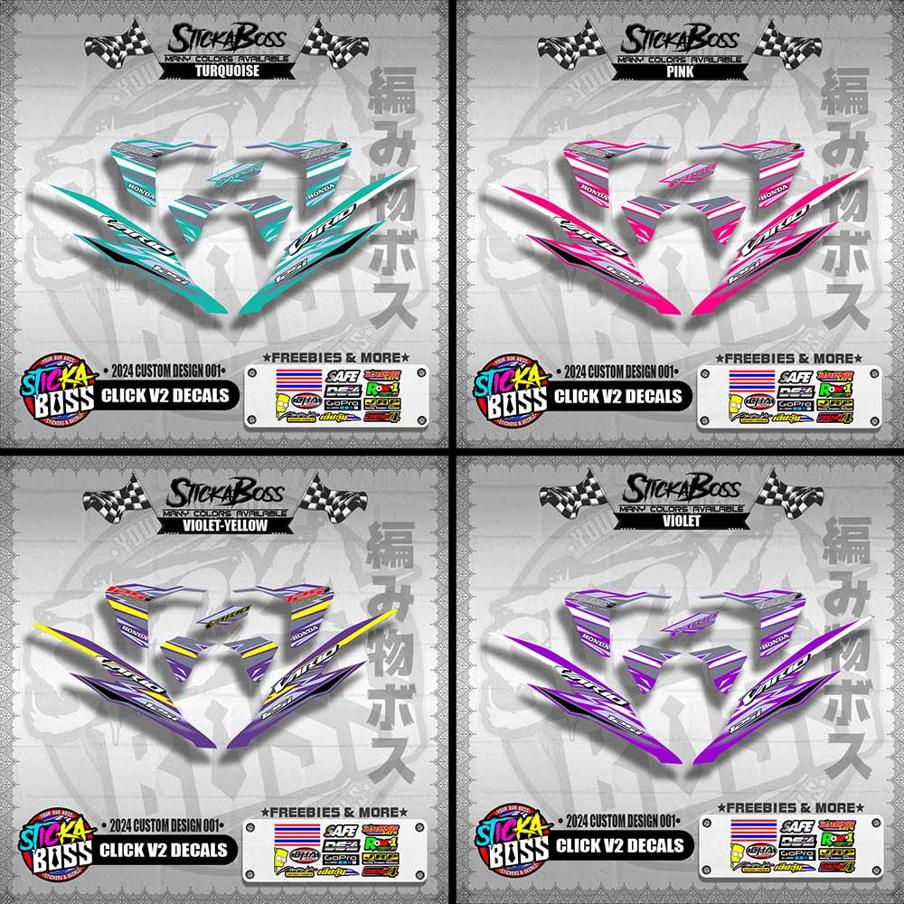 CLICK V2 DECALS ( 2024 CUSTOM DESIGN 001 )【WITH FREEBIES】